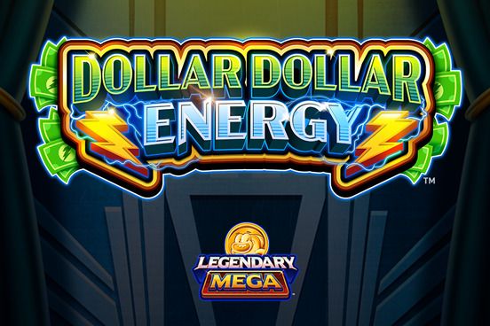 Dollar Dollar Energy: Slots tile with green electric lettering on dark blue.