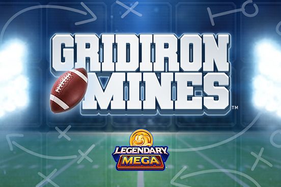 Gridiron Mines: Mines tile with a football and chalkboard play diagram under stadium lights.