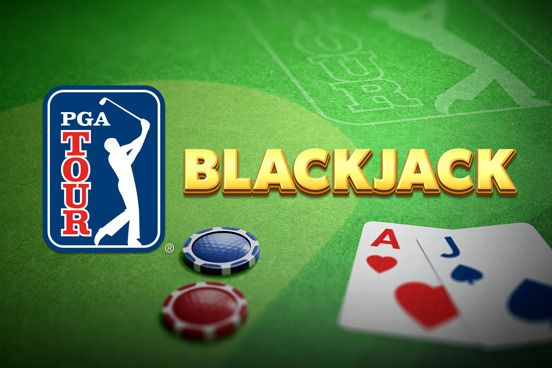 PGA Tour Blackjack: Blackjack tile with the PGA Tour logo, chips and cards on green.